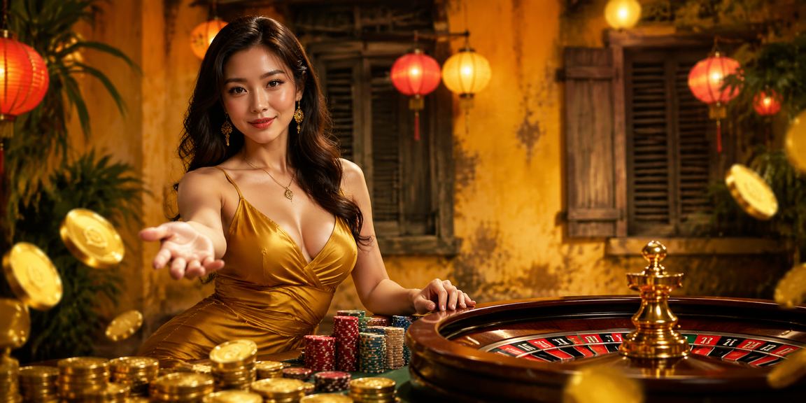Khung cảnh Hội An lung linh đèn lồng gắn với trò chơi roulette jackpot trực tuyến